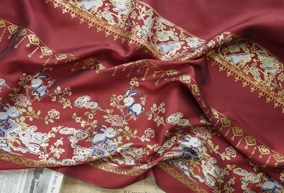 Jacquard brocade fabric by the yard