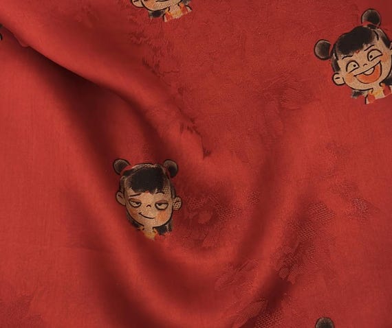 Ne Zha Gambiered silk fabric by the yard