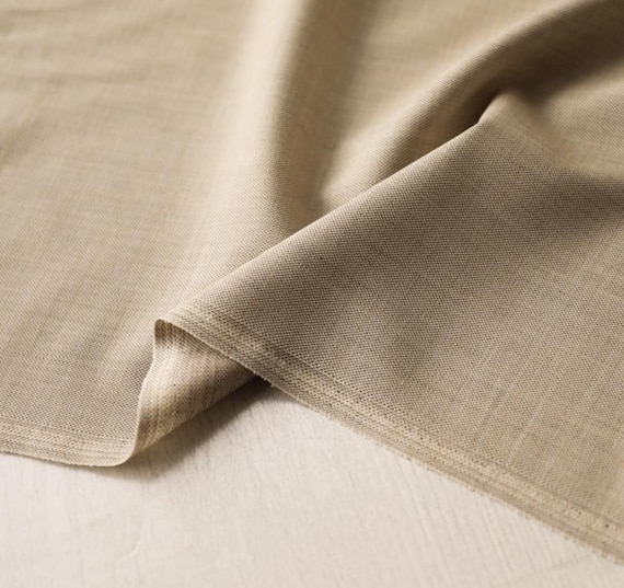 Silk Wool fabric by the yard, Suiting fabric, Worsted wool fabric