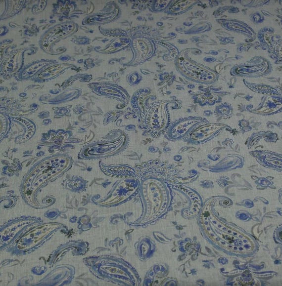 Paisley Print linen fabric by the yard
