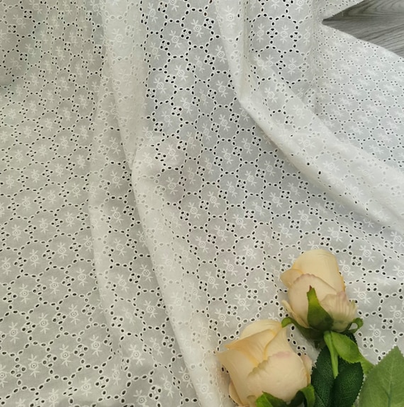 Embroidery cotton fabric By the yard