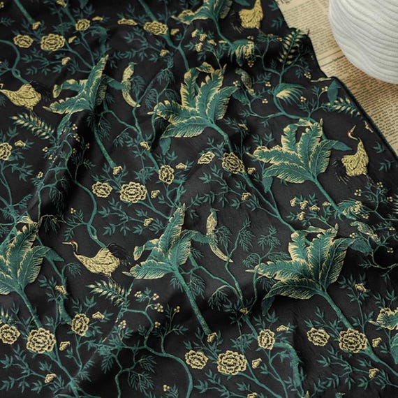 Crane Jacquard brocade fabric by the yard