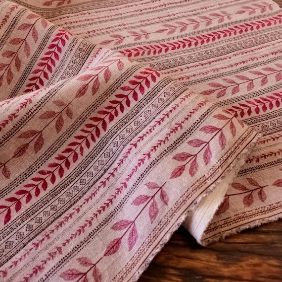 Print linen fabric by the yard