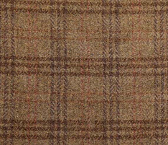 Plaid wool fabric by the yard Checkered wool fabric