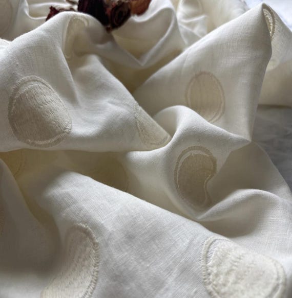 Embroidery linen fabric by the yard