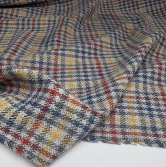 Plaid Wool fabric by the yard