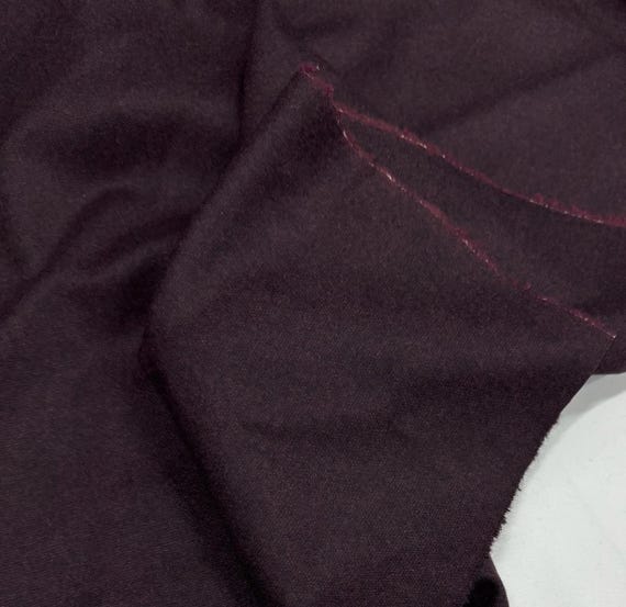 Black Red Worsted Wool fabric by the yard