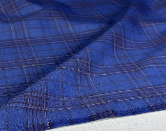 Plaid worsted wool fabric by the yard