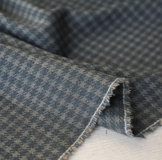 Houndstooth wool fabric by the yard