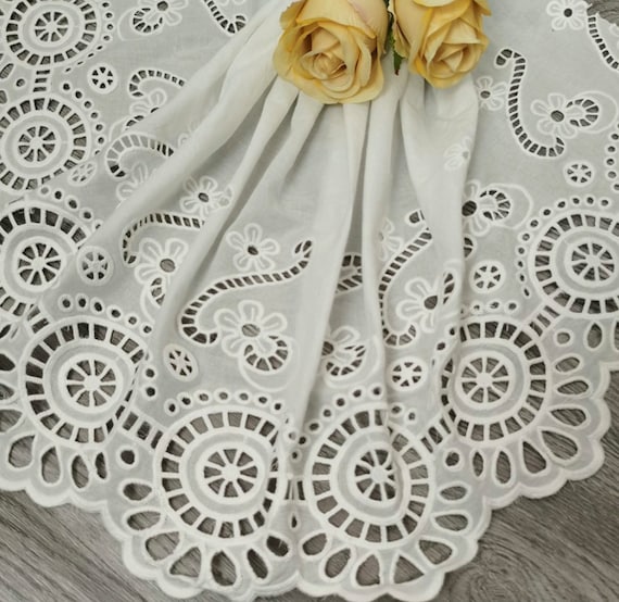 Embroidery cotton fabric By the yard