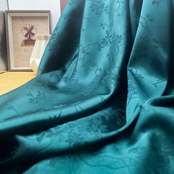 Jacquard floral fabric by the yard