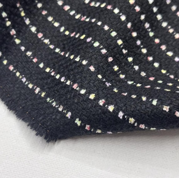 Striped Tweed Wool fabric by the yard