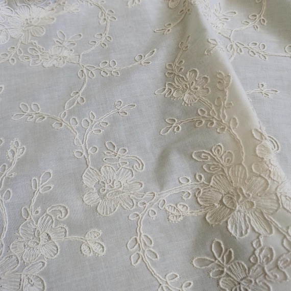 Embroidery cotton fabric By the yard