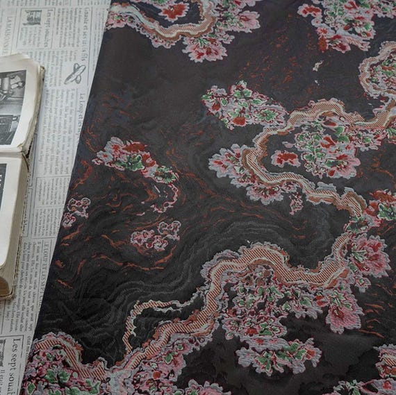 Jacquard brocade fabric by the yard