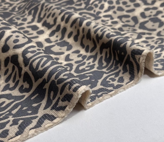 Animal pattern denim cotton fabric by the yard