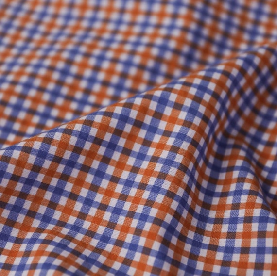 Plaid cotton fabric by the yard