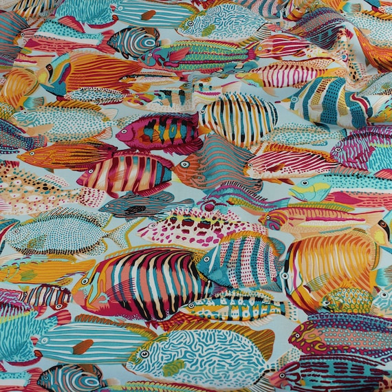 Print canvas cotton fabric by the yard for home decor Etsy