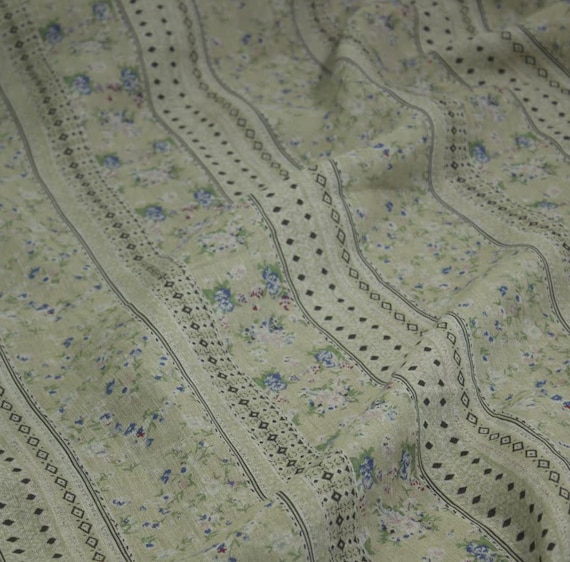 Print linen fabric by the yard