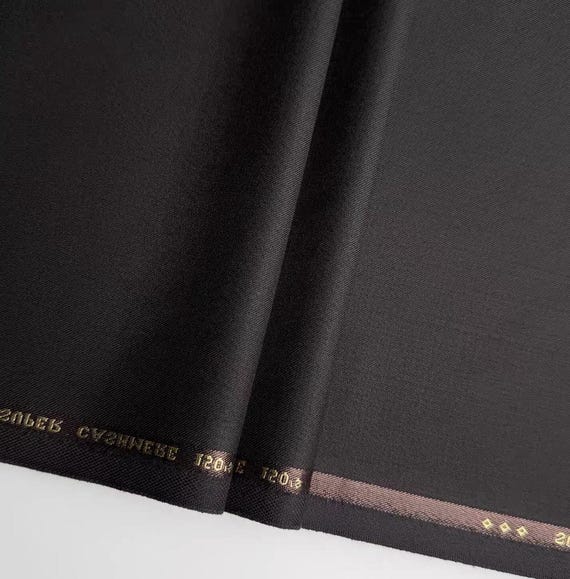 Worsted cashmere wool fabric by the yard