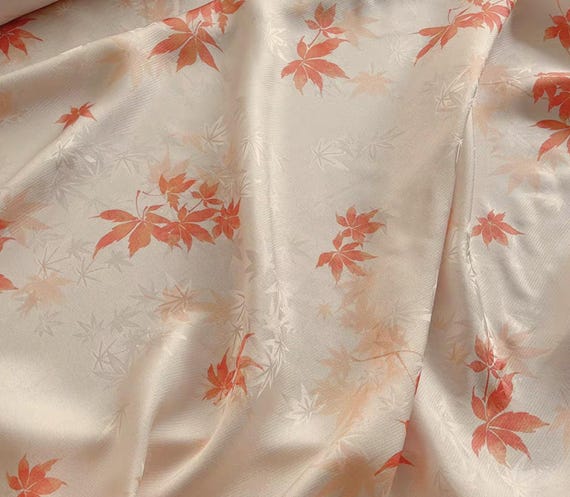 Maple Leaf silk fabric by the yard