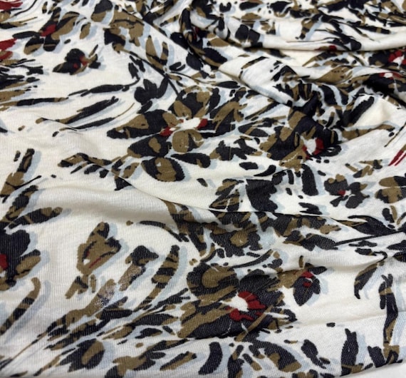 Print Knit silk wool fabric by the yard