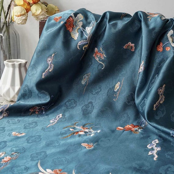 Jacquard brocade fabric by the yard