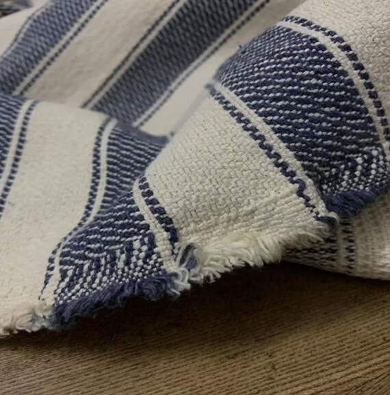 Heavy Weight striped linen fabric by the yard