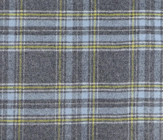 Plaid Wool Fabric, Checkered Double Sided Material By The Yard