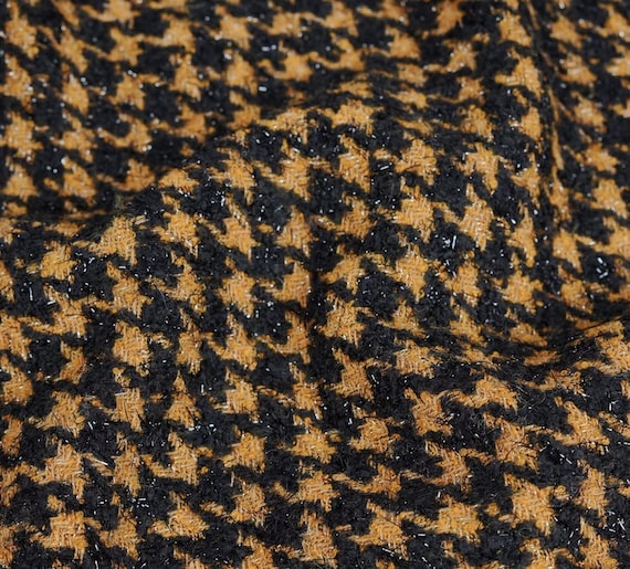 Houndstooth Tweed wool fabric by the yard