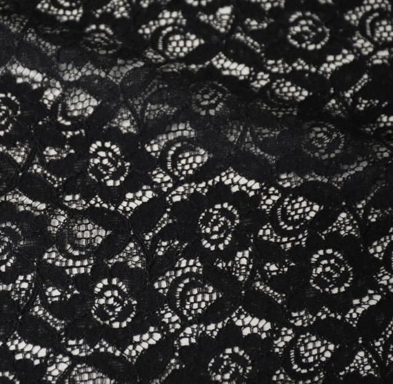 Black lace fabric by the yard