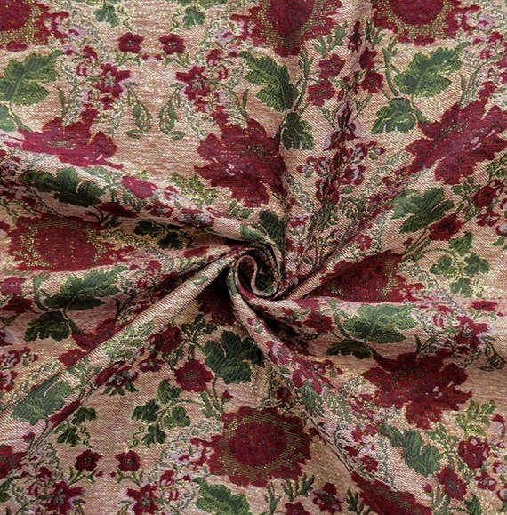 Jacquard brocade fabric by the yard