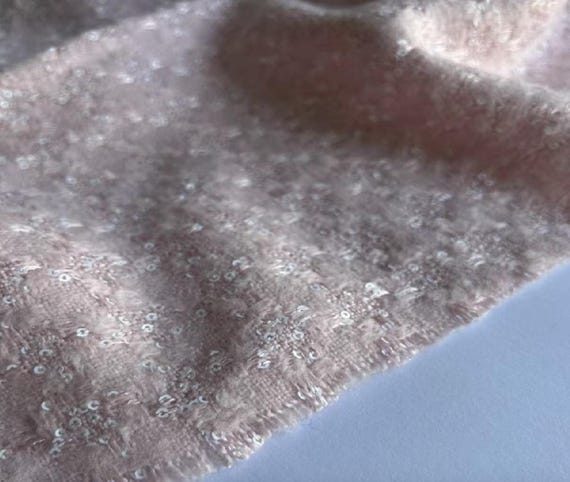 Sequins Tweed wool fabric, Sold by yard