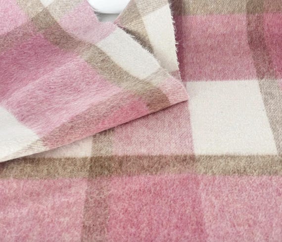 Double Sided Plaid Wool fabric by the yard