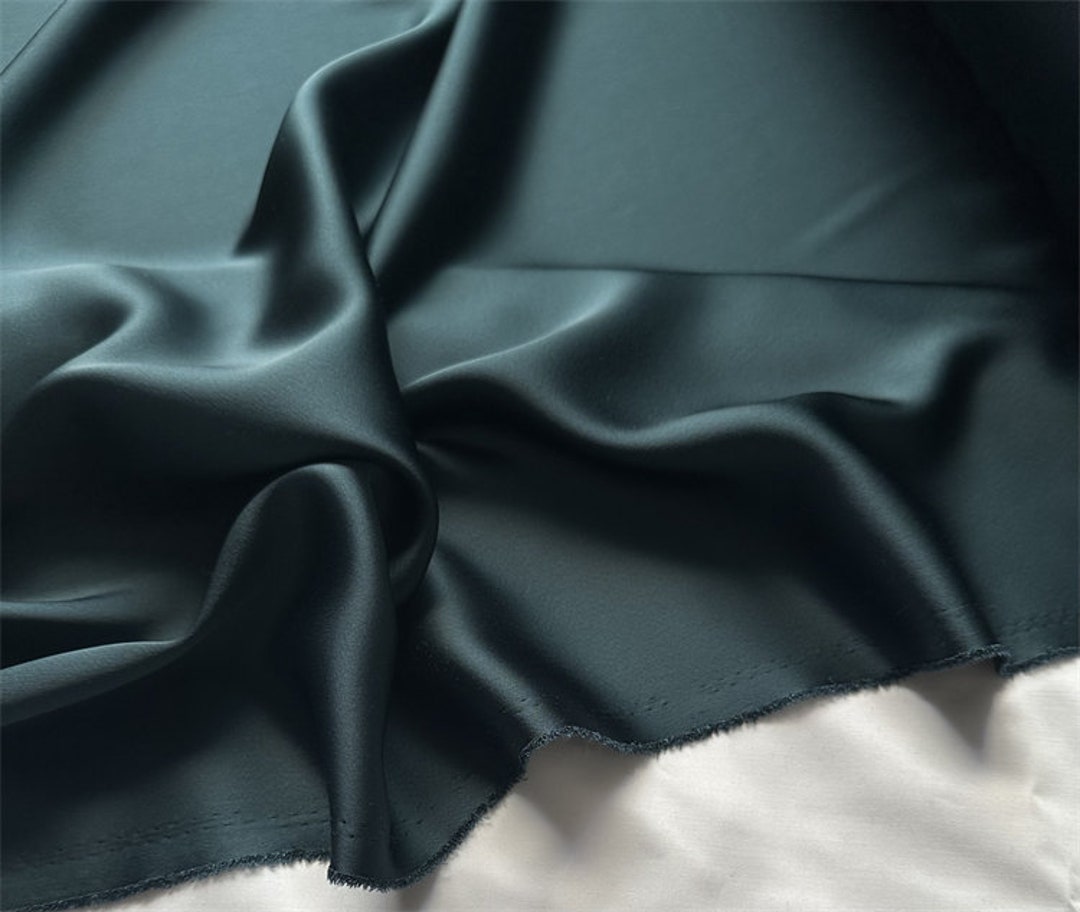 Dark Green Triacetate Fabric by the Yard Etsy