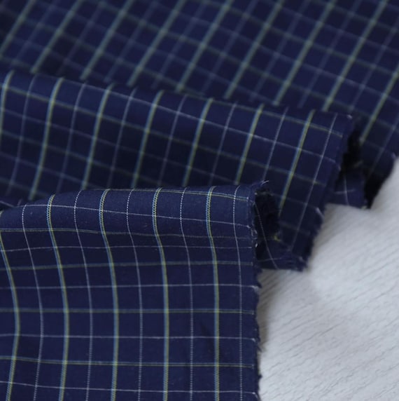 Plaid cotton fabric by the yard