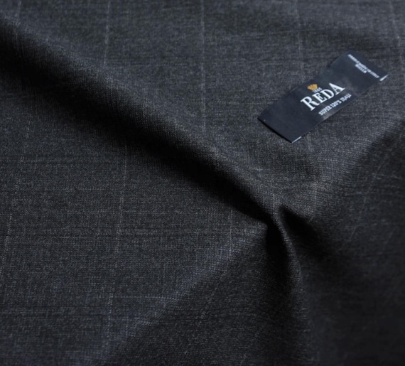 Italian Fabric Plaid Worsted Wool fabric by the yard for Suiting