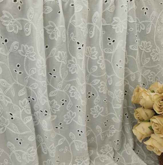 Embroidery cotton fabric By the yard