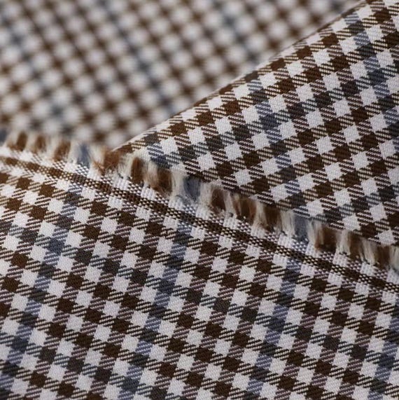 Plaid cotton fabric by the yard