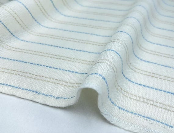 Striped wool fabric by the yard