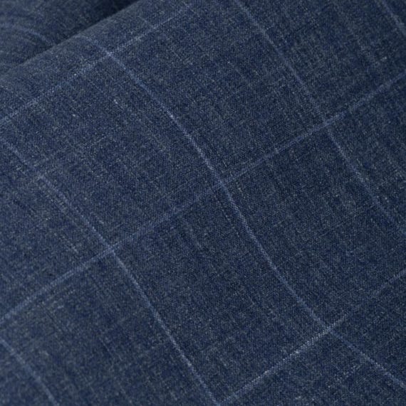 Plaid linen fabric by the yard