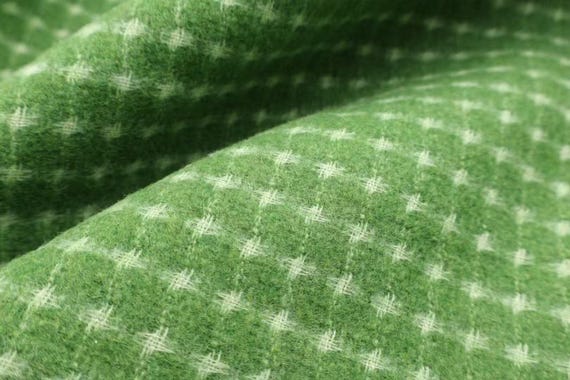 Double sided plaid wool fabric by the yard