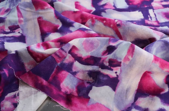 Print Linen viscose fabric by the yard