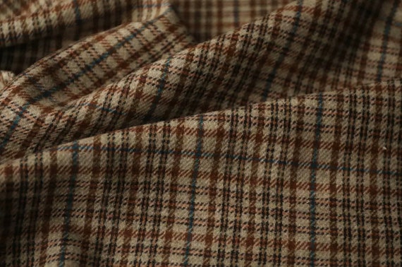 Plaid Wool fabric by the yard