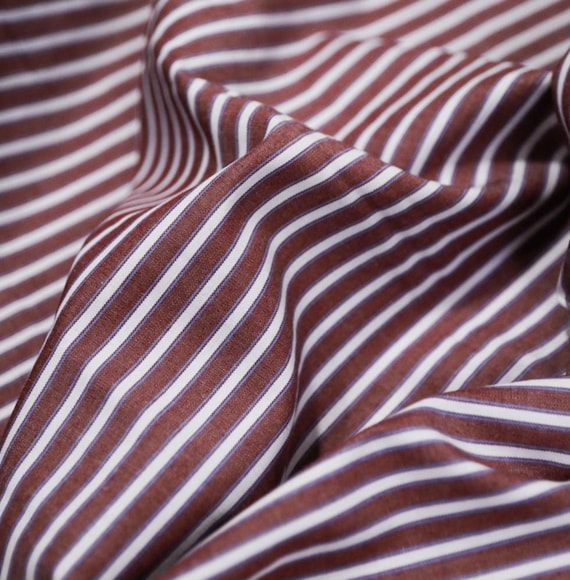 Striped cotton fabric by the yard