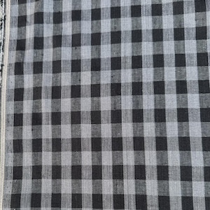 Plaid linen fabric by the yard