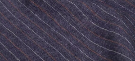 Striped linen fabric by the yard