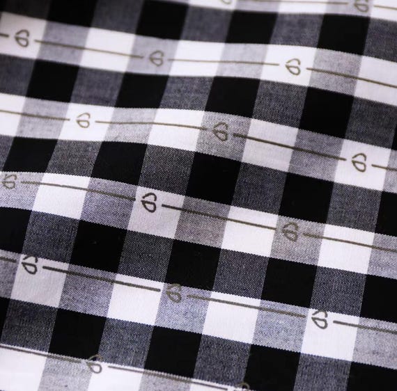 Plaid cotton fabric by the yard