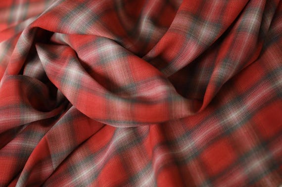 Japanese fabric Ombre plaid Wool fabric, woolen fabric by the yard