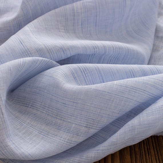 Striped linen fabric by the yard
