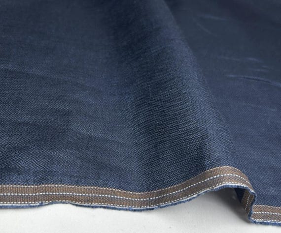 Herringbone linen fabric by the yard